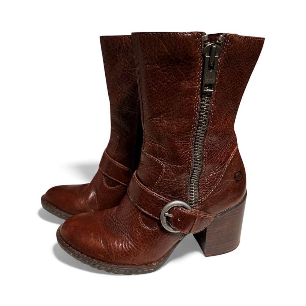 Born Women’s Camryn Leather Moto Boots - size 7 - Picture 2 of 9